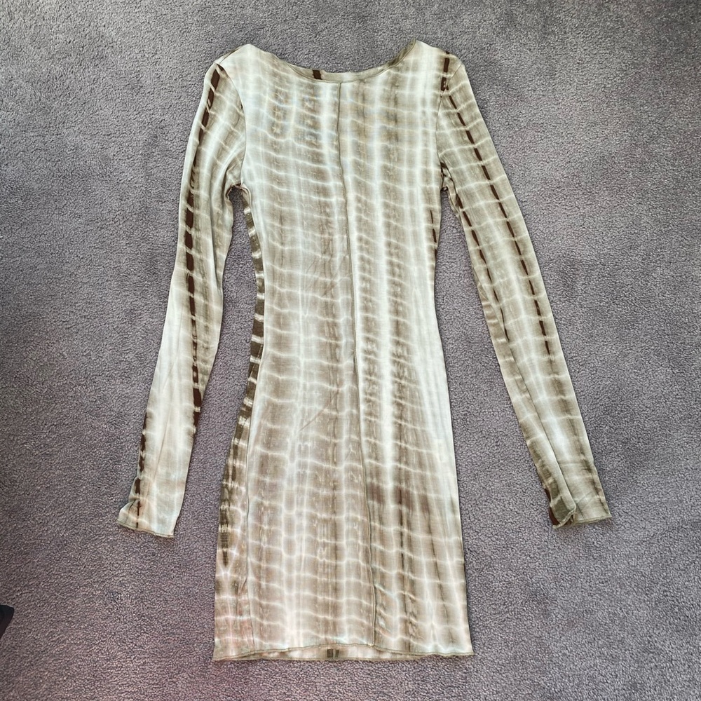 Princess Polly Green and White Tie Die Mini Dress